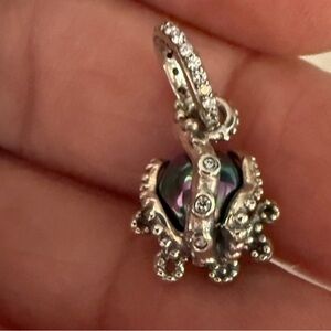 Pandora Silver Octopus Necklace with Iridescent Black Pearl